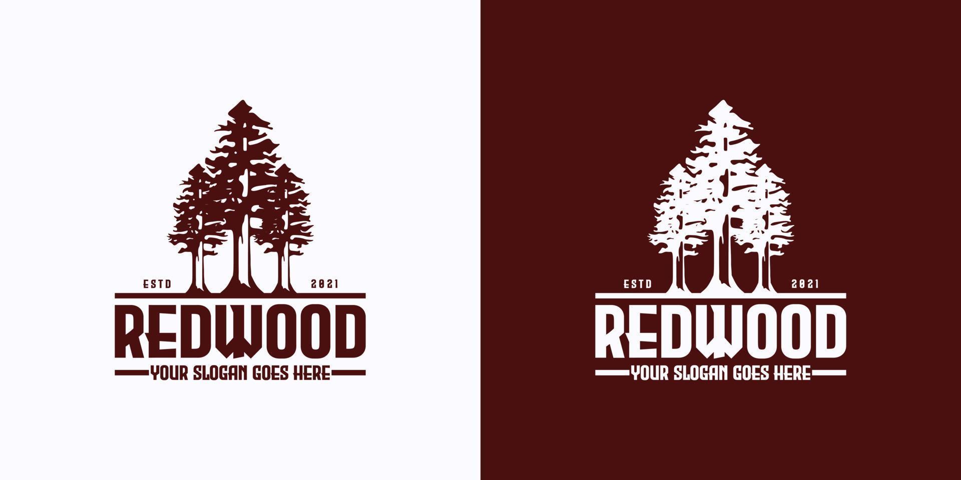 vintage logo reference redwood vector