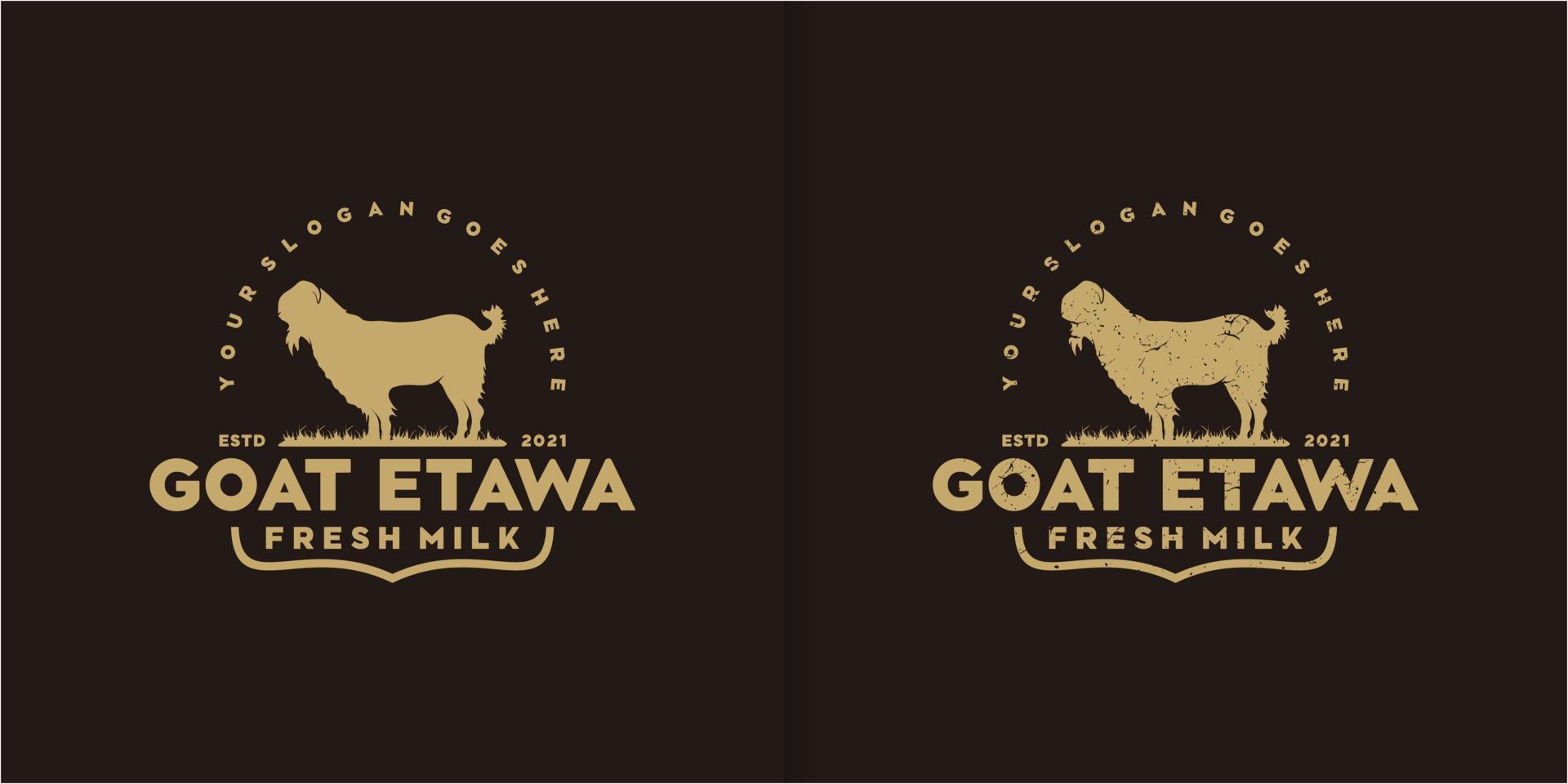 vintage milch goat logo, goat ranch logo reference vector