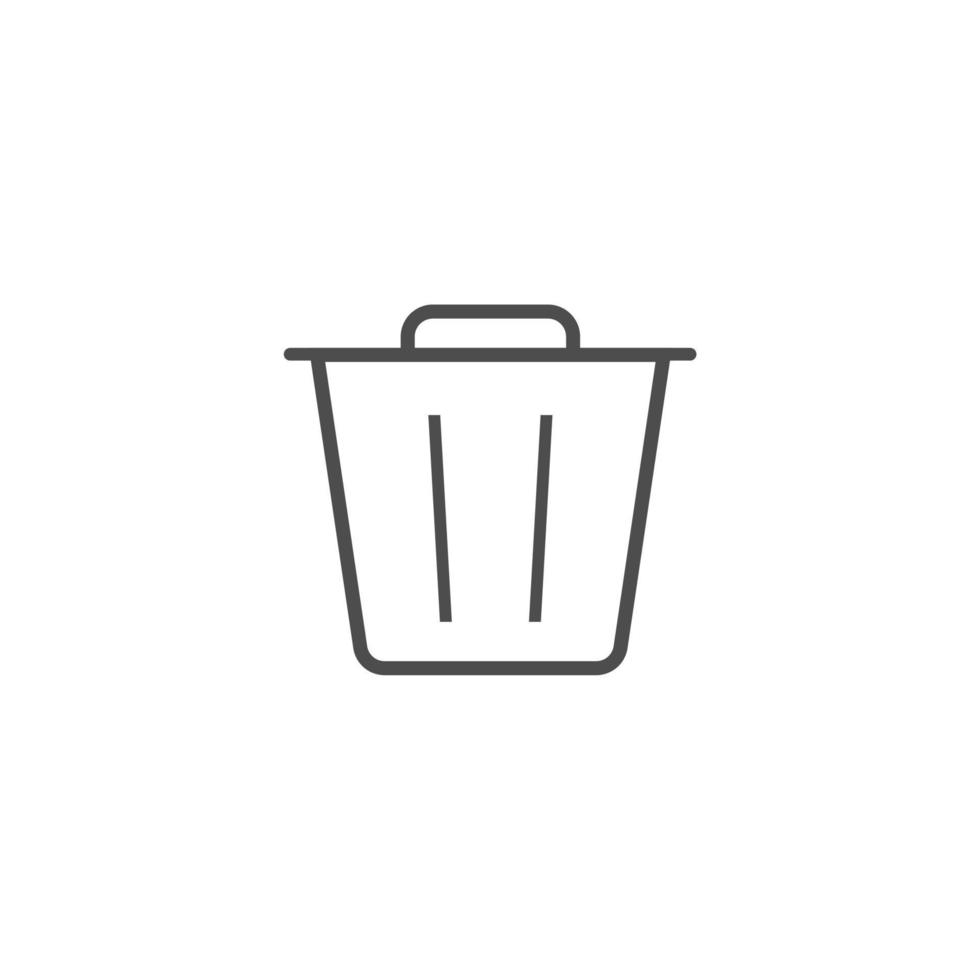 simple trash bin icon set vector