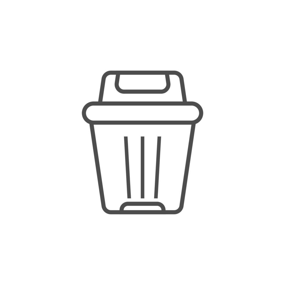 simple trash bin icon set vector