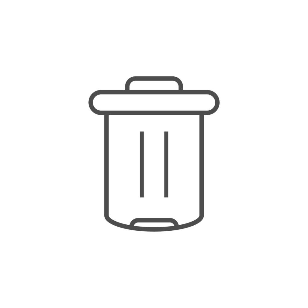 simple trash bin icon set vector