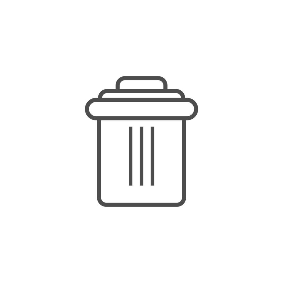 simple trash bin icon set vector