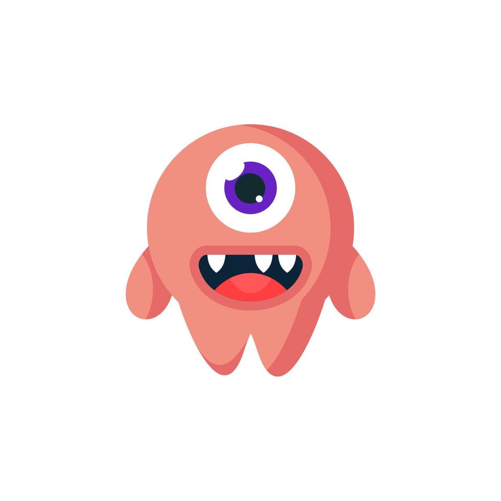 cute monster character icon vector