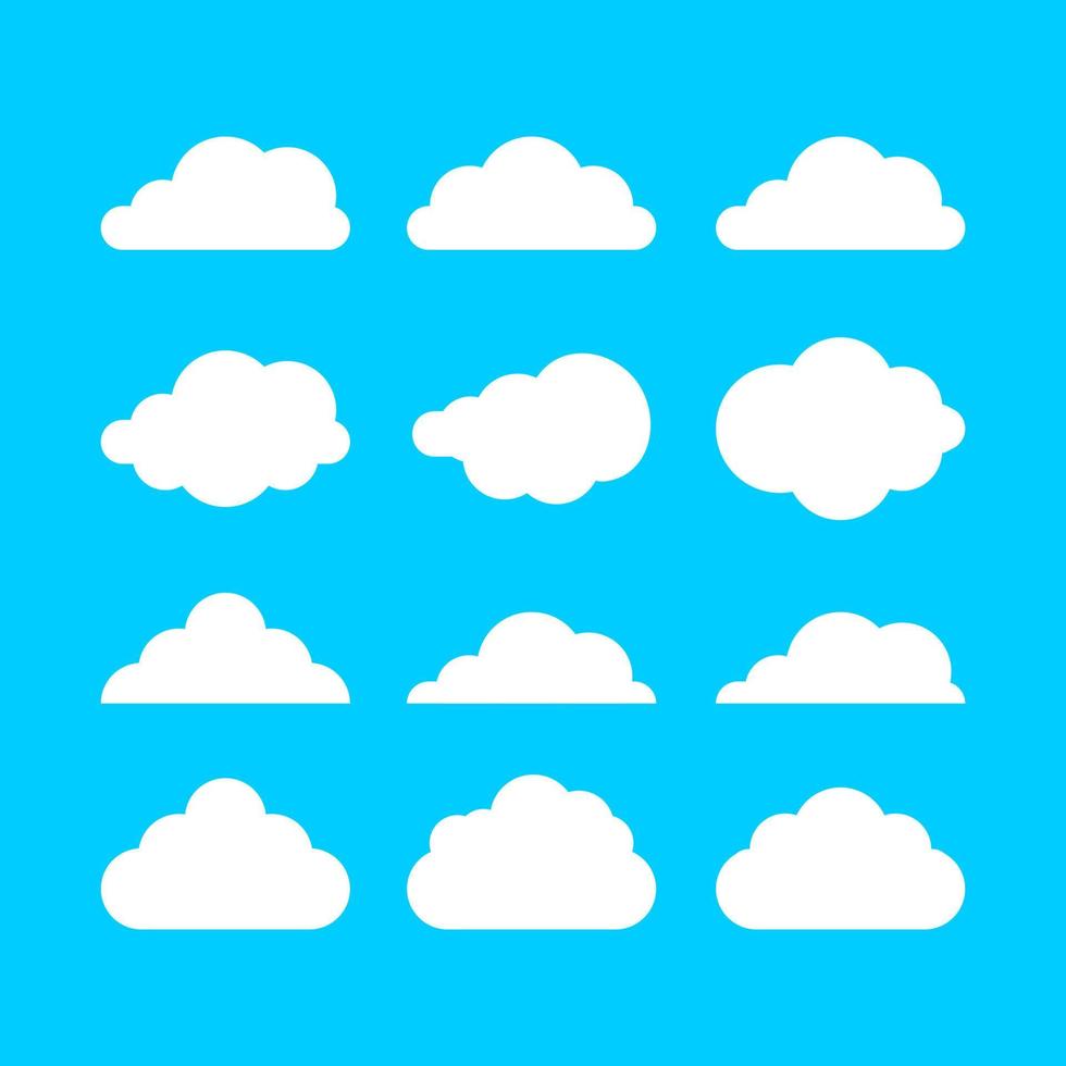 simple icon of clouds above the sky vector