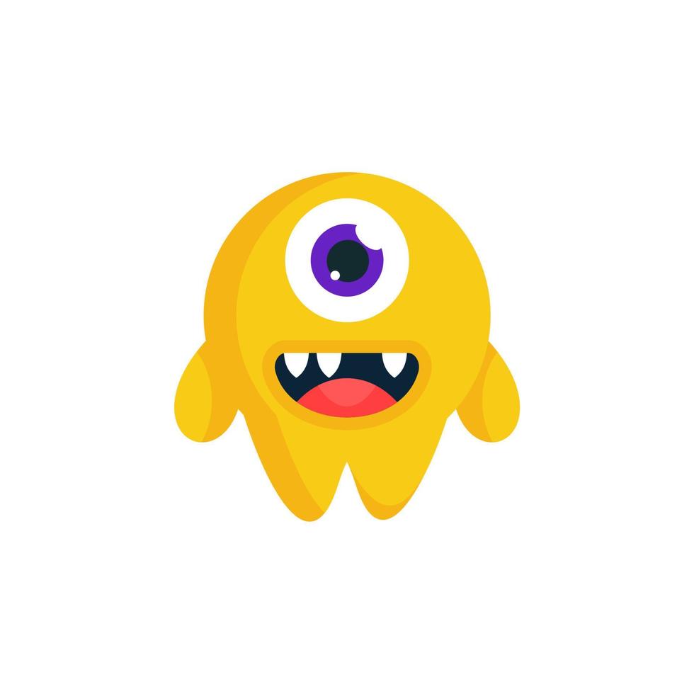 icono de personaje de monstruo lindo vector