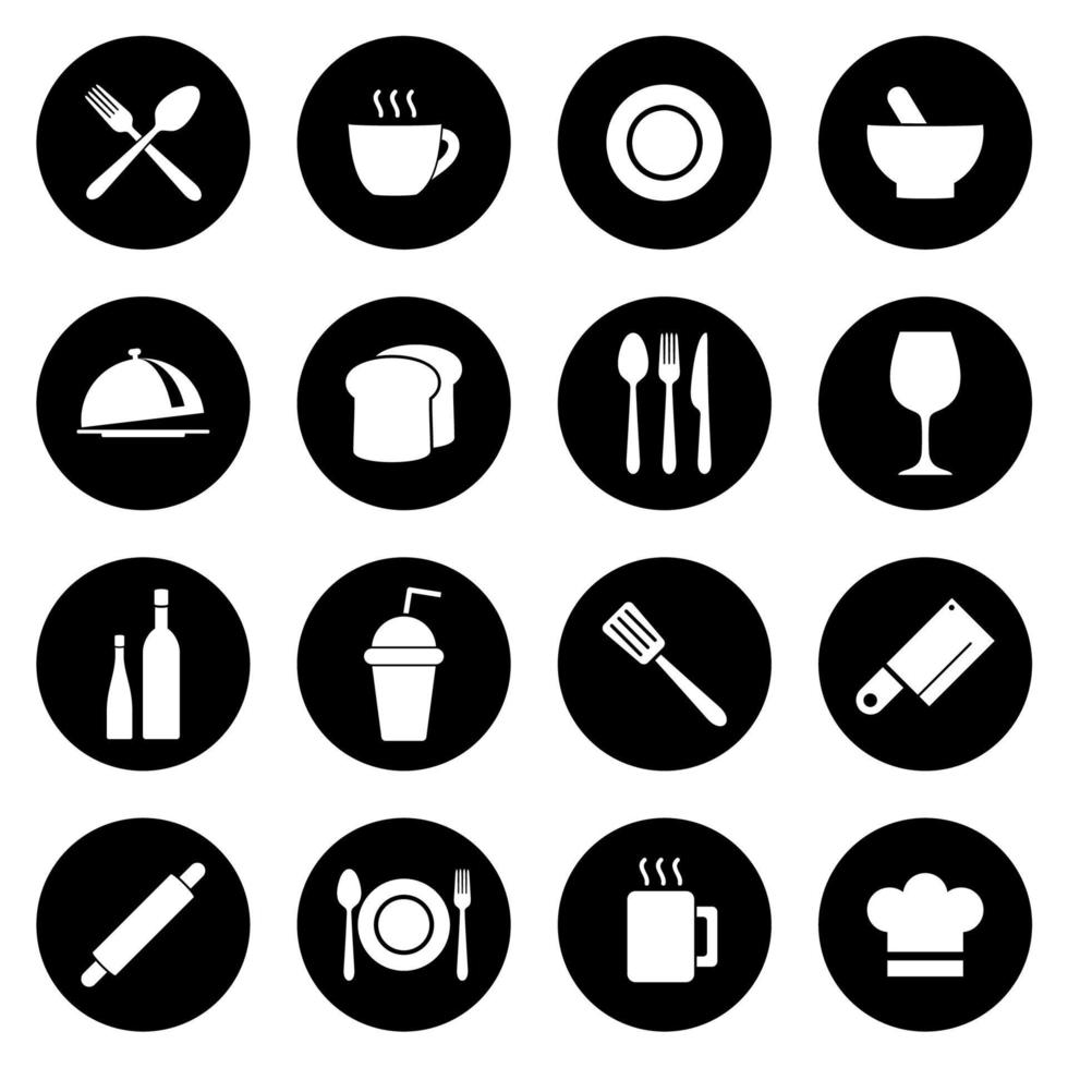 icono de comida y cubiertos simple vector