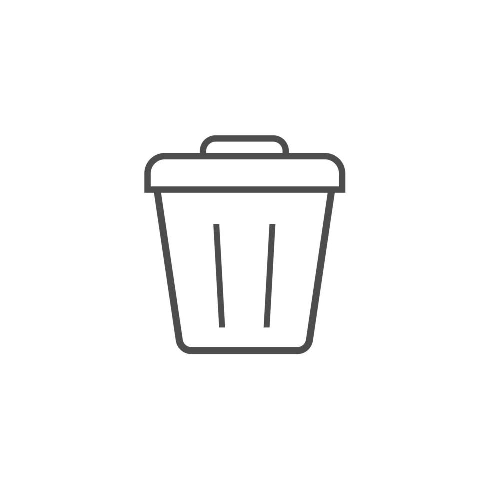 simple trash bin icon set vector