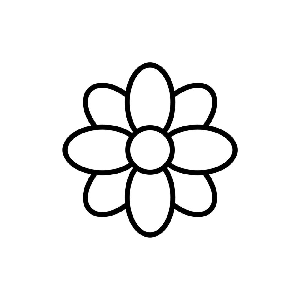 simple flower icon on white background vector