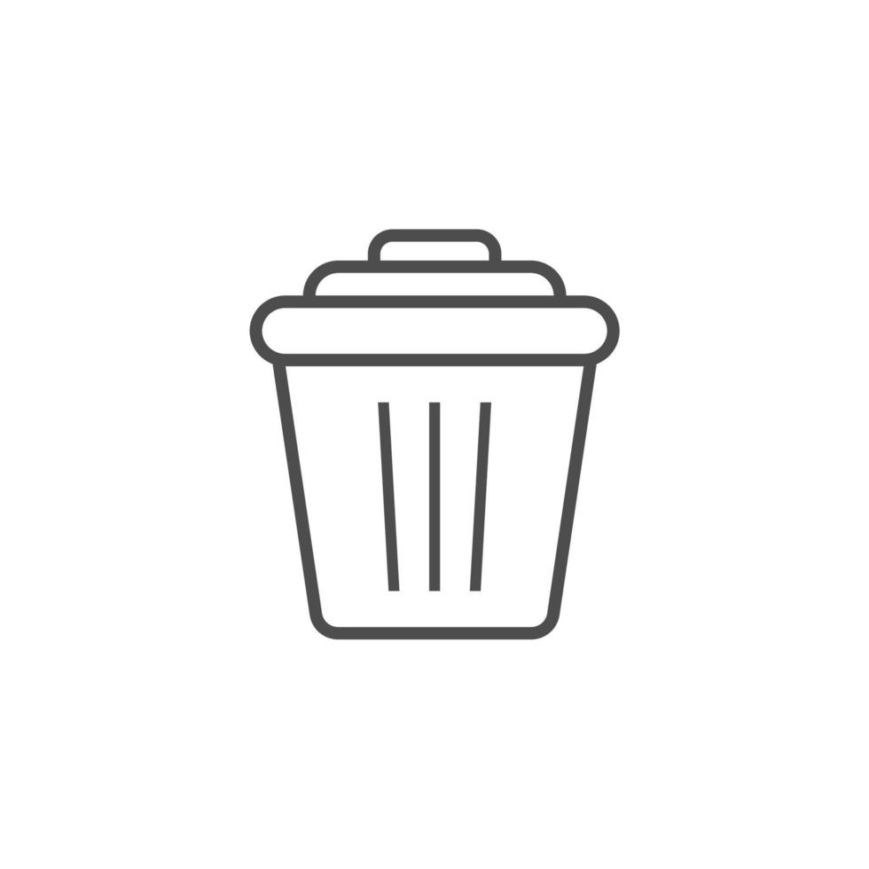 simple trash bin icon set vector