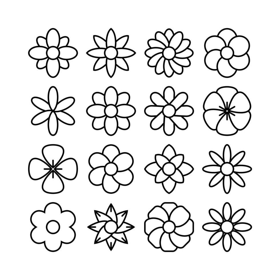 simple flower icon on white background vector