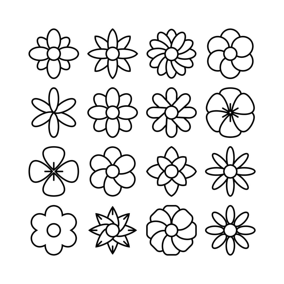 simple flower icon on white background vector