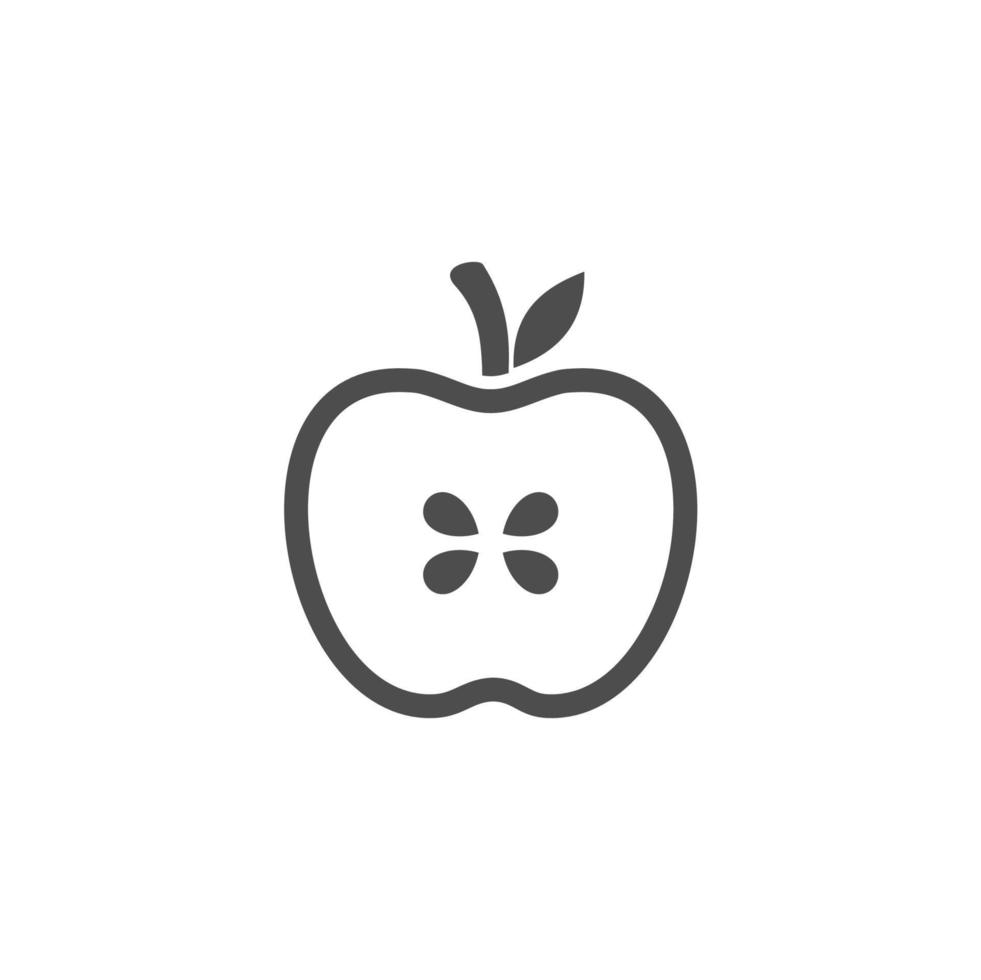 simple apple fruit icon on white background vector