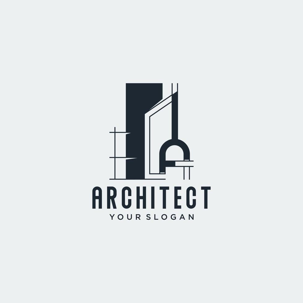 inspiración para el diseño del logotipo de arquitectura vector