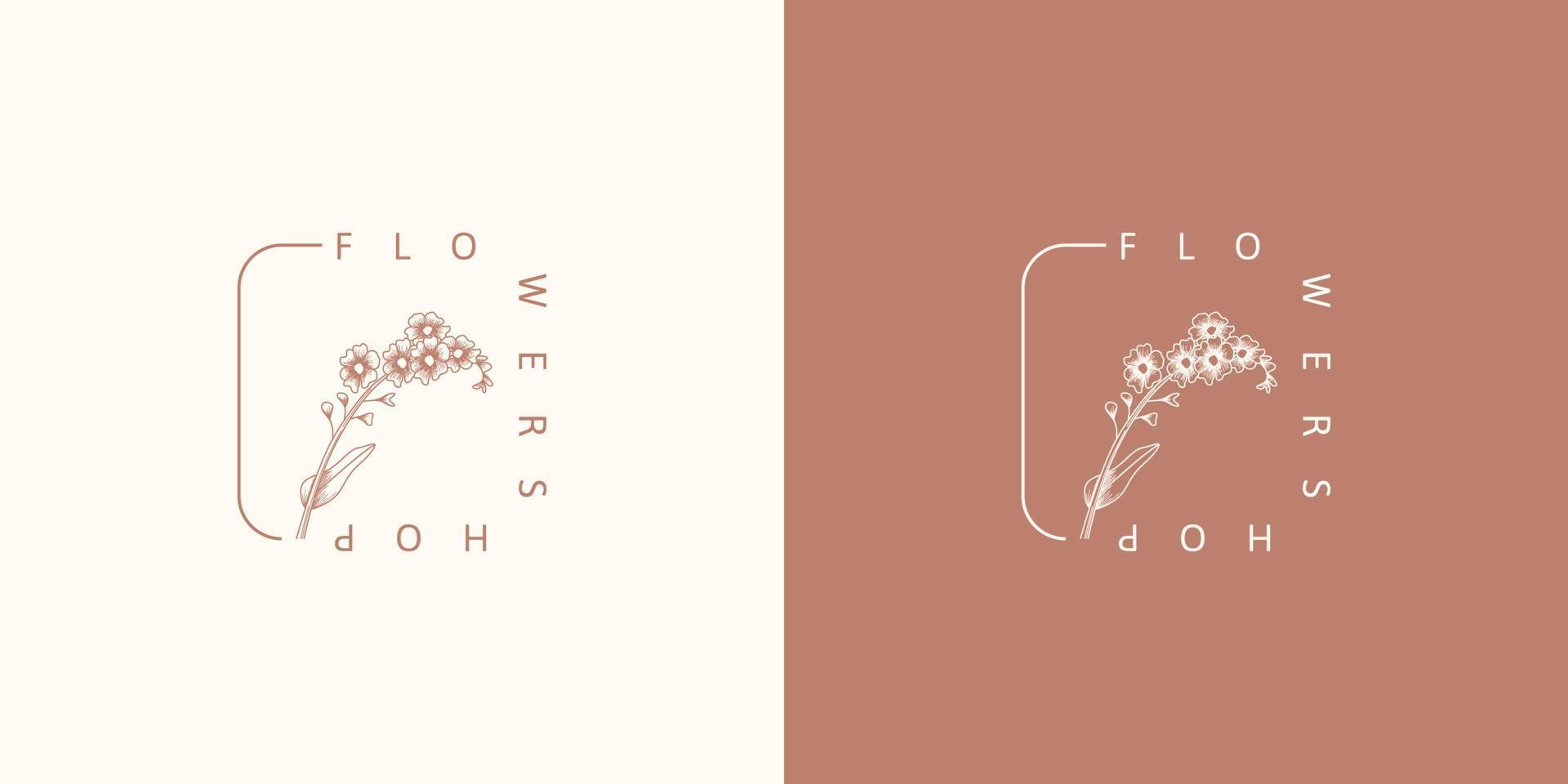 Feminine luxury flower logo vector