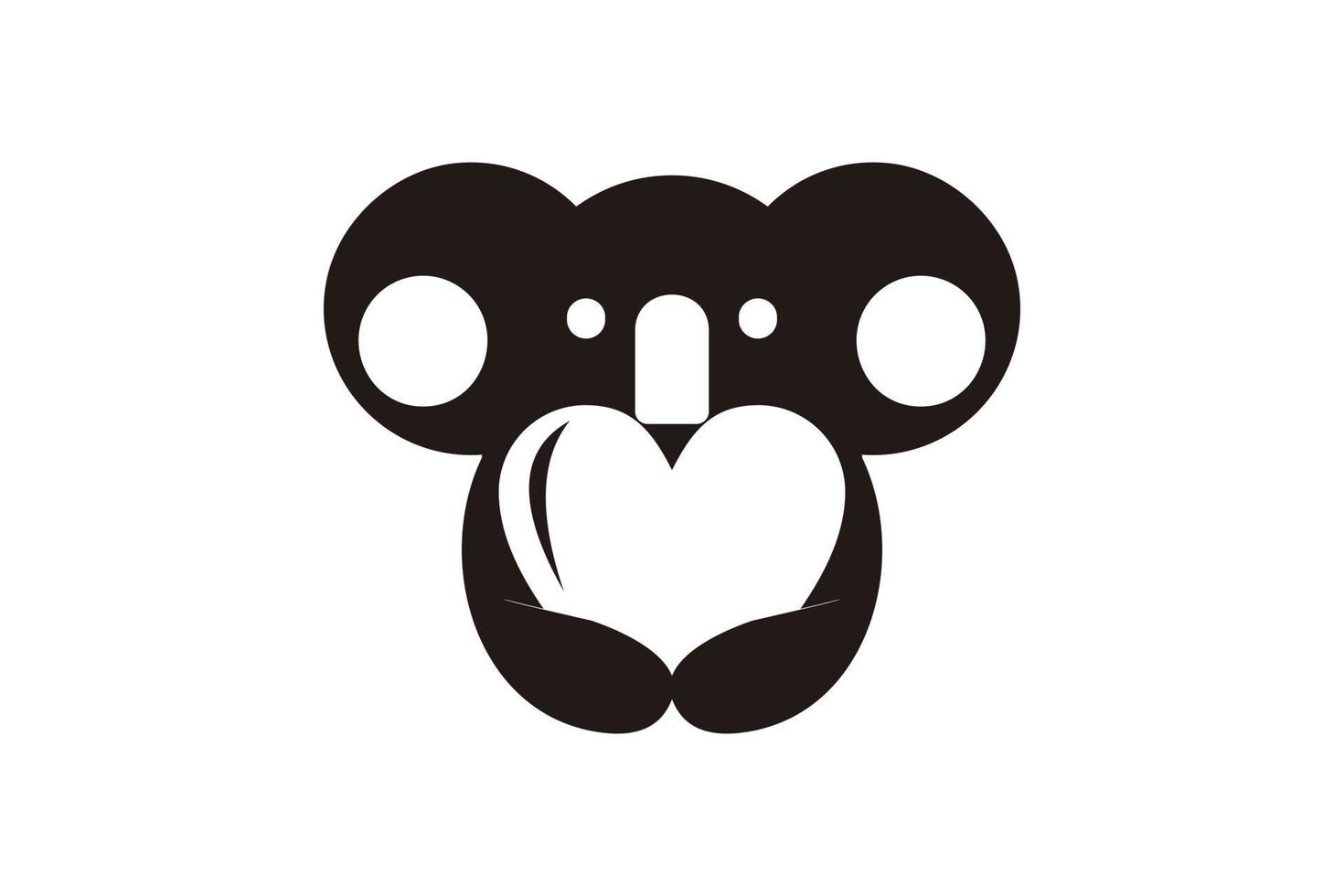 Koala logo design inspiration with heart balloons vector