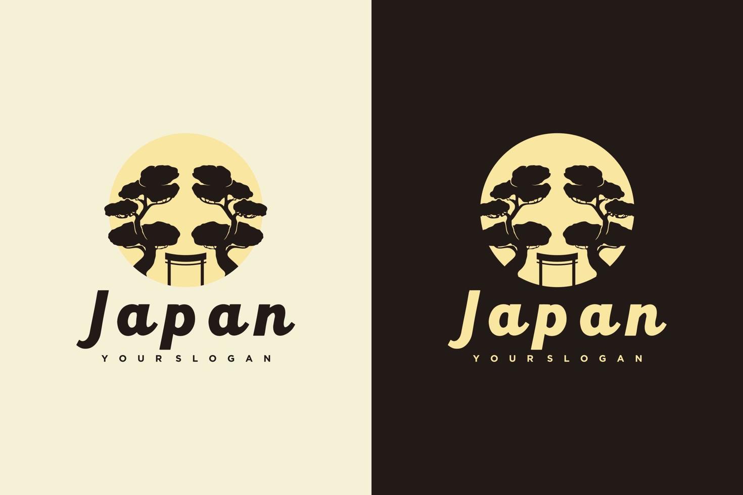 japanese garden logo inspiration vector