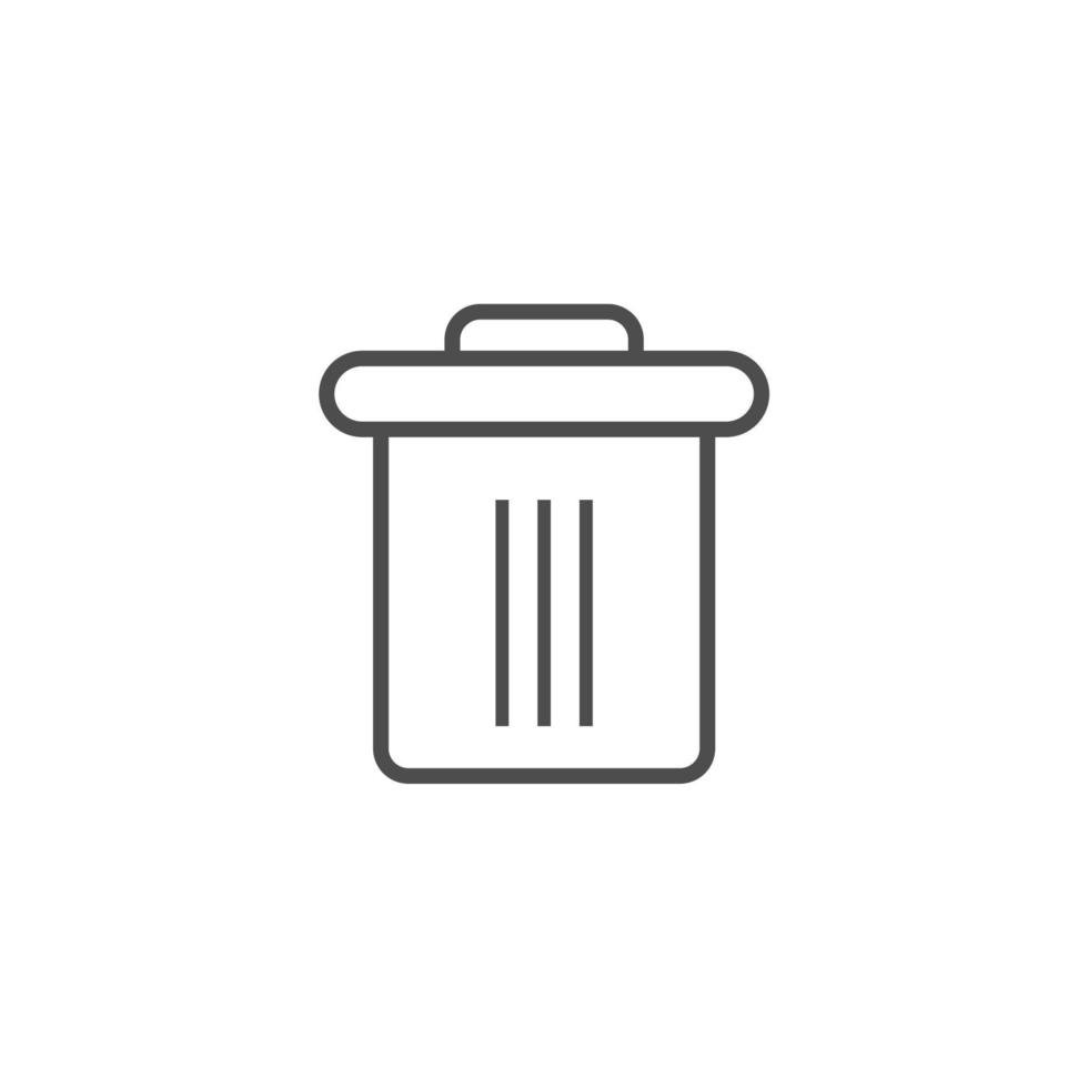 simple trash bin icon set vector