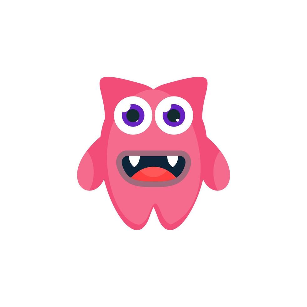 cute monster character icon vector