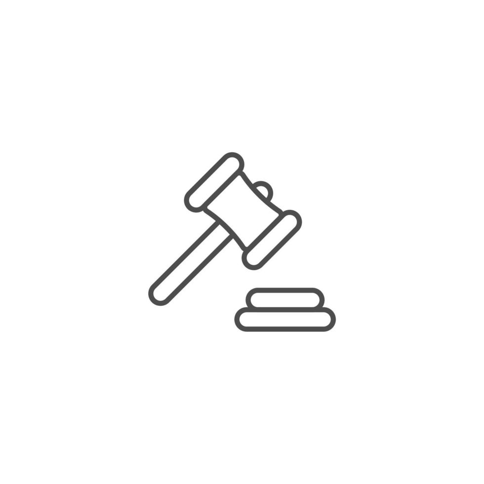 íconos simples de la corte, la ley y el abogado vector