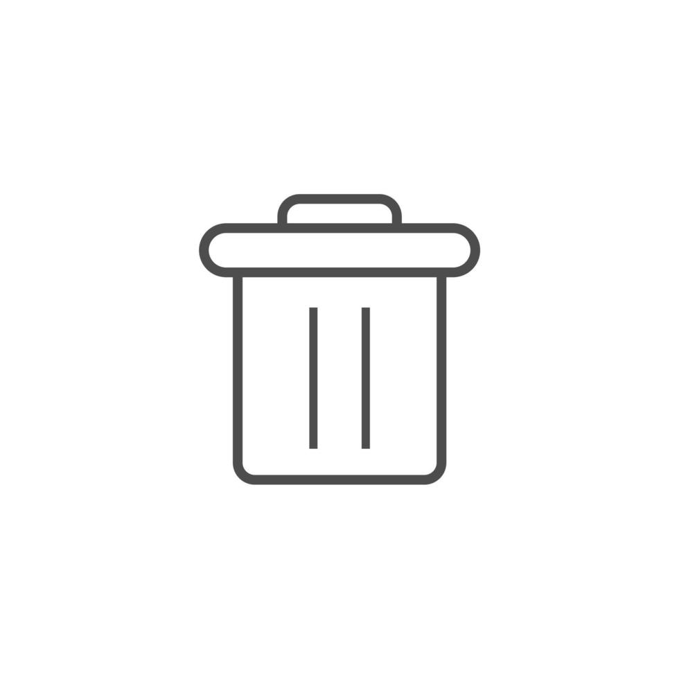 simple trash bin icon set vector