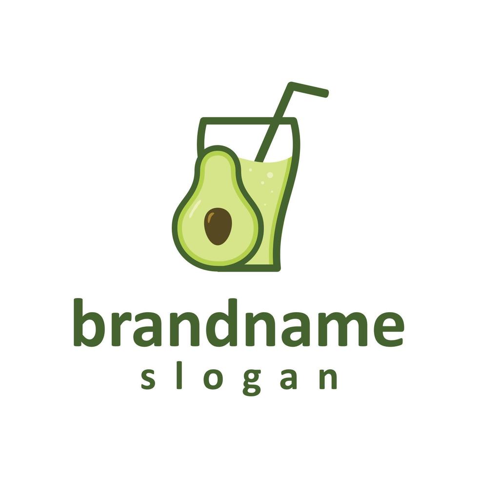 Vector graphic of fresh avocado juice logo design template