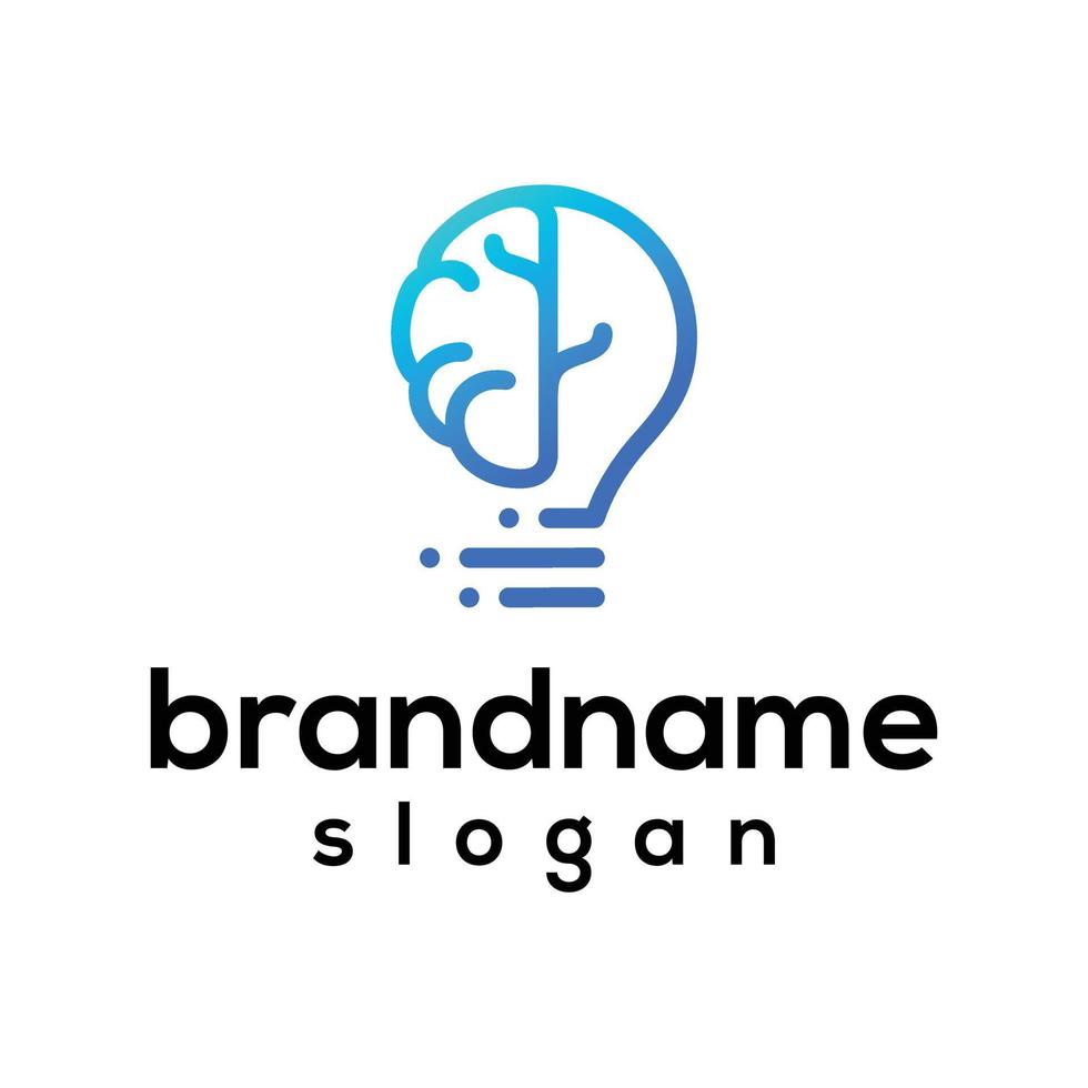 Vector graphic of brain logo design template