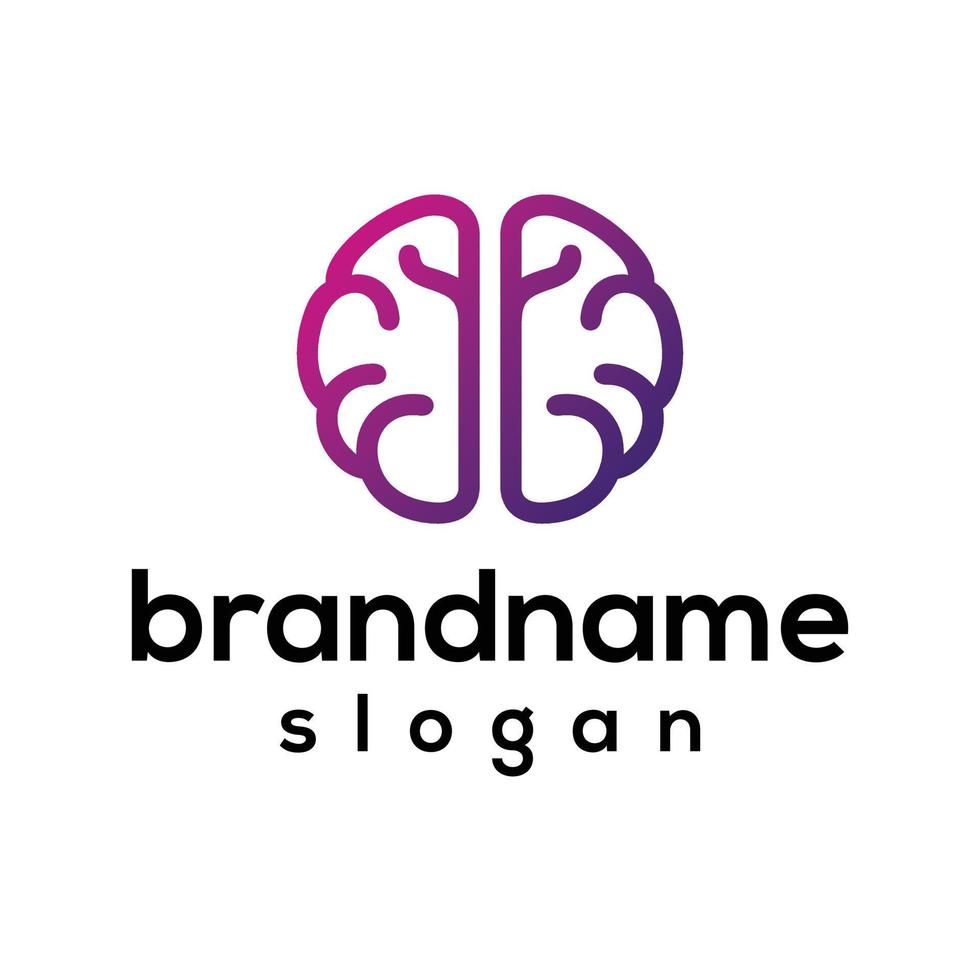 Vector graphic of brain logo design template