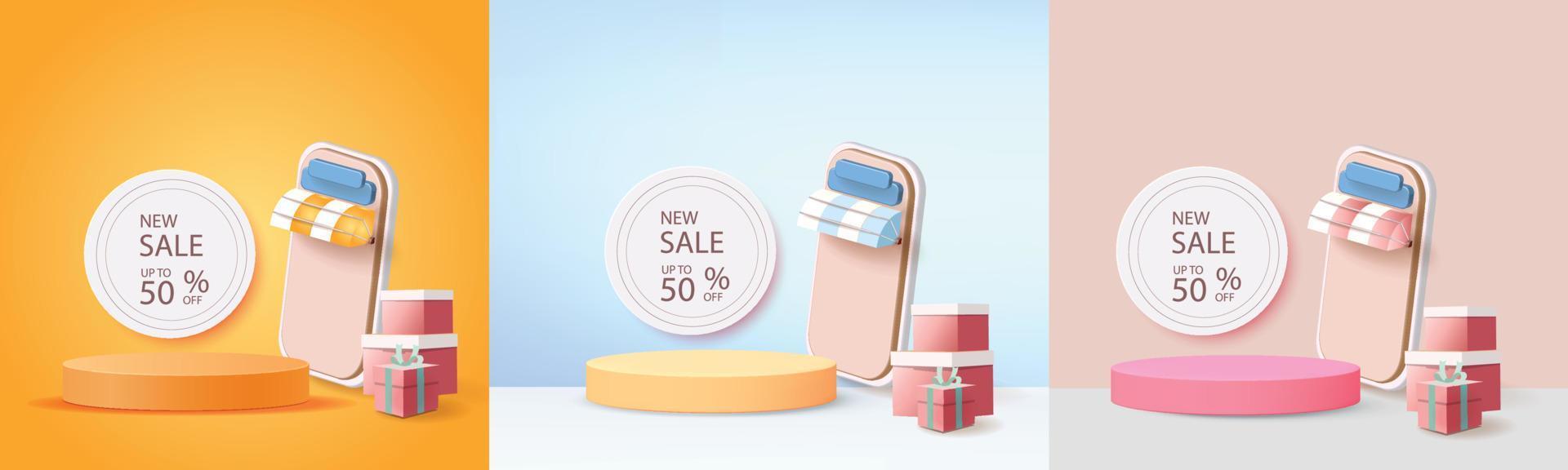 online shopping on phone buy sell business digital  web banner application money advertising payment ecommerce vector search