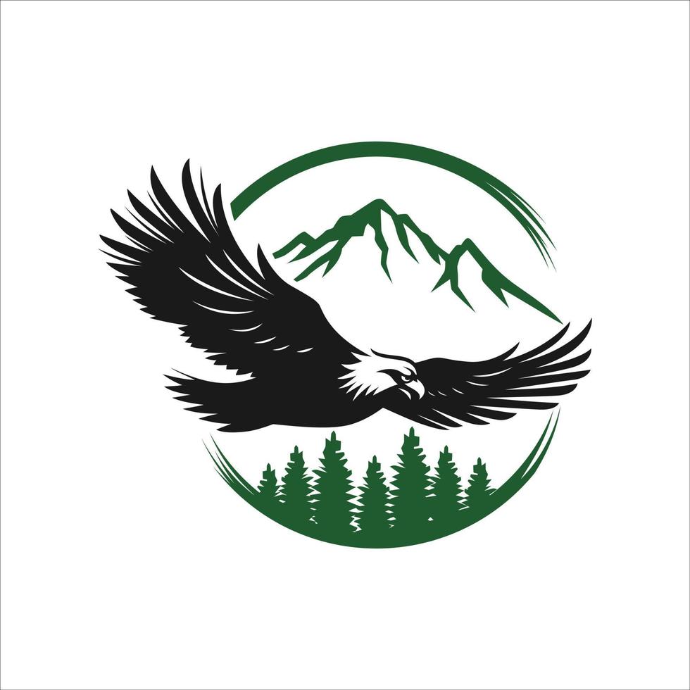 The flying eagle logo template. Vector illustration