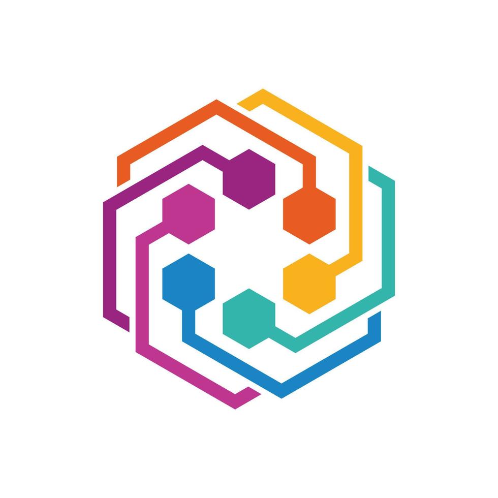 Modern Hexagon Technology Logo Design Vector Template