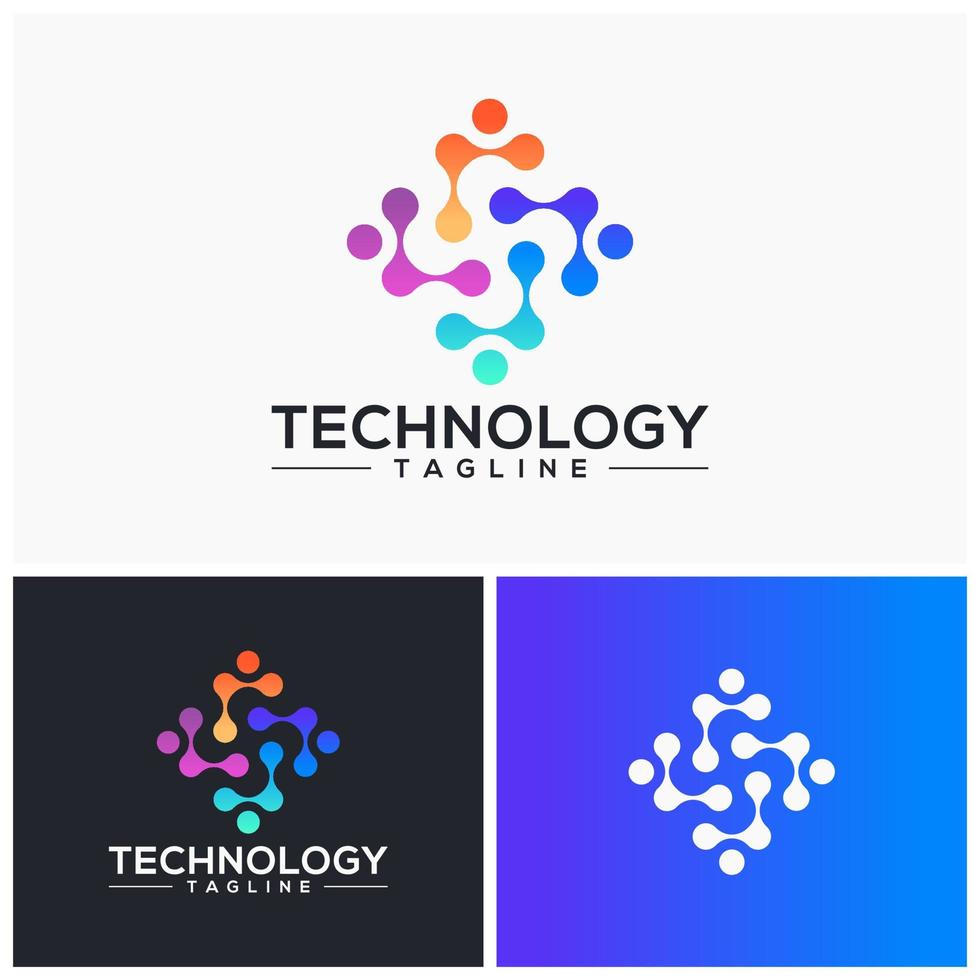 technology logo design vector template
