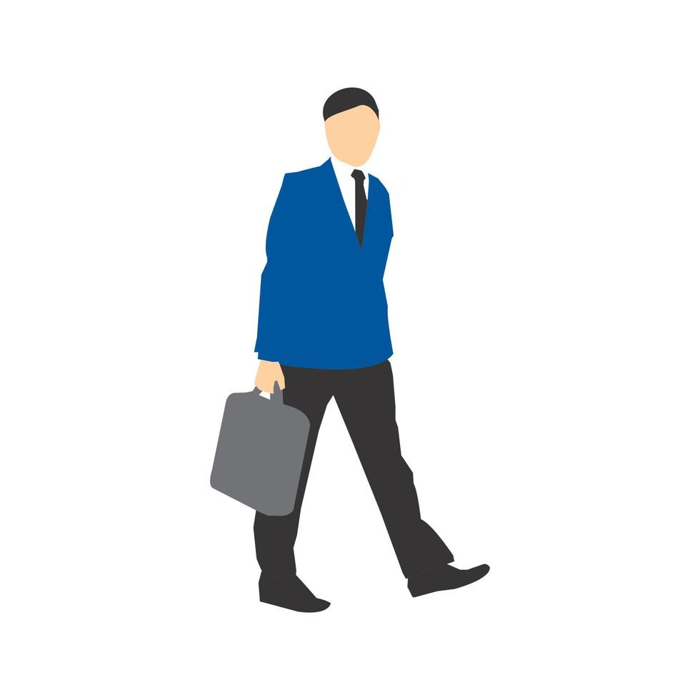 Walking with briefcase Flat Multicolor Icon vector