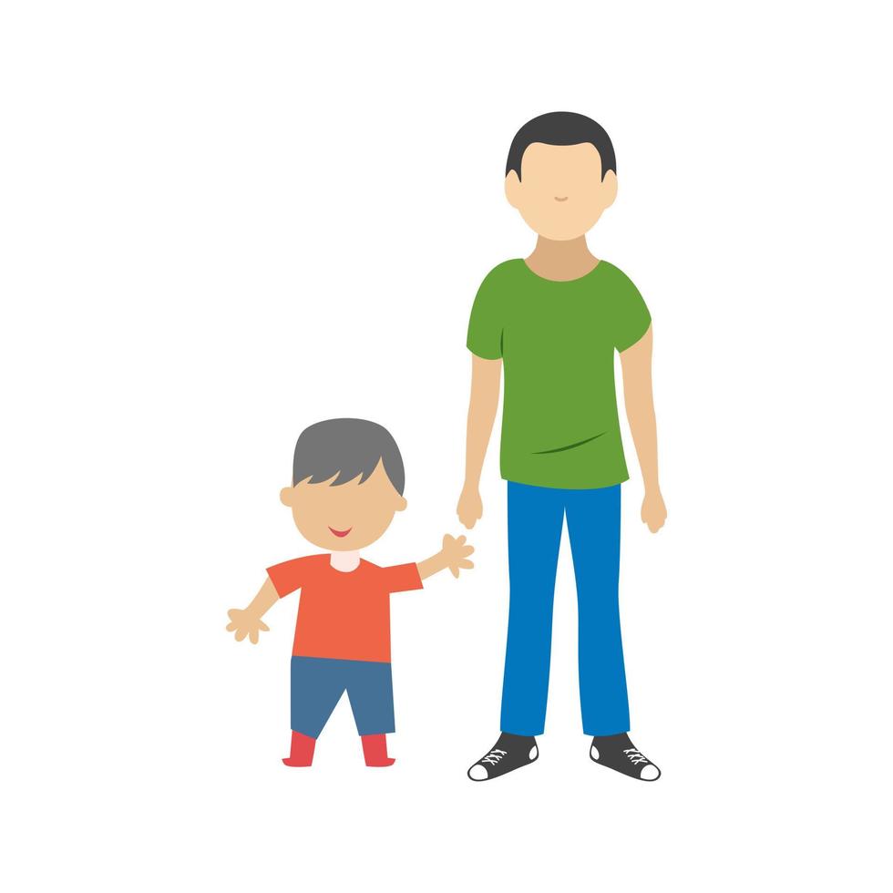 Standing with child Flat Multicolor Icon vector