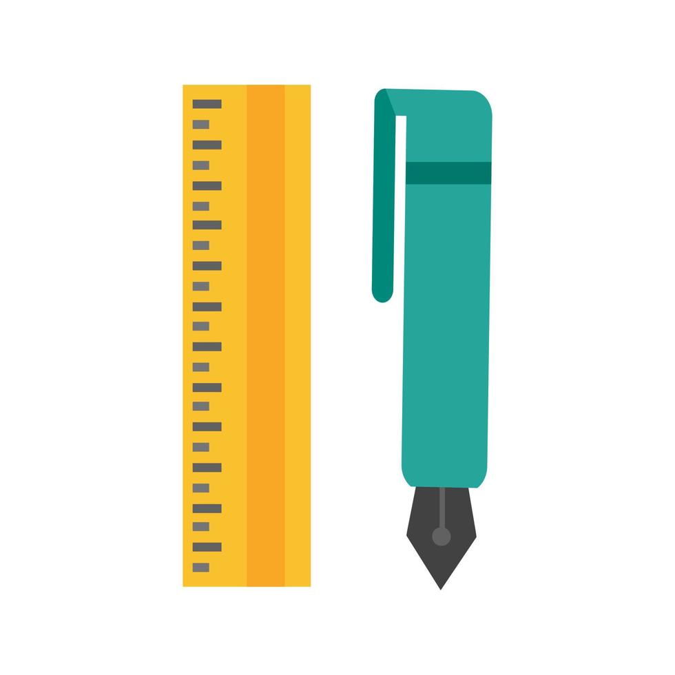 Stationery Items Flat Multicolor Icon vector