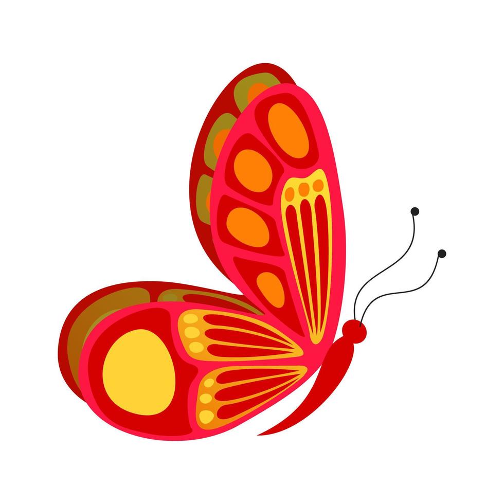 mariposa ii plana icono multicolor vector