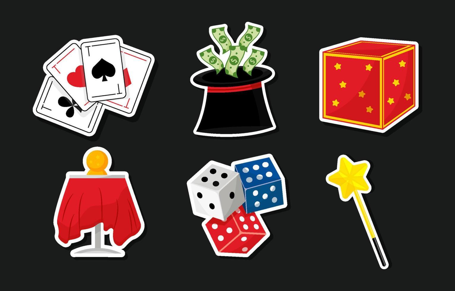 Magician Fantasy Sticker Set Collection Design vector