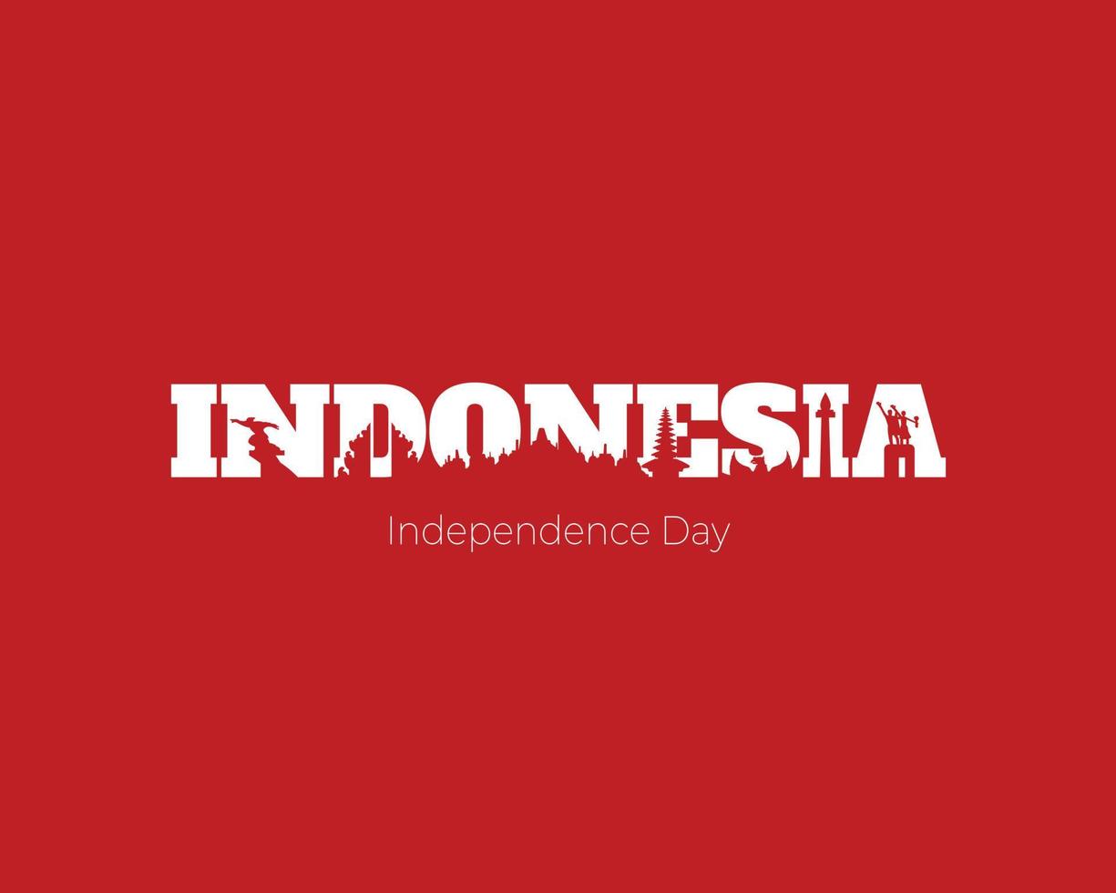 saludo simple del día de la independencia de indonesia con punto de referencia vector