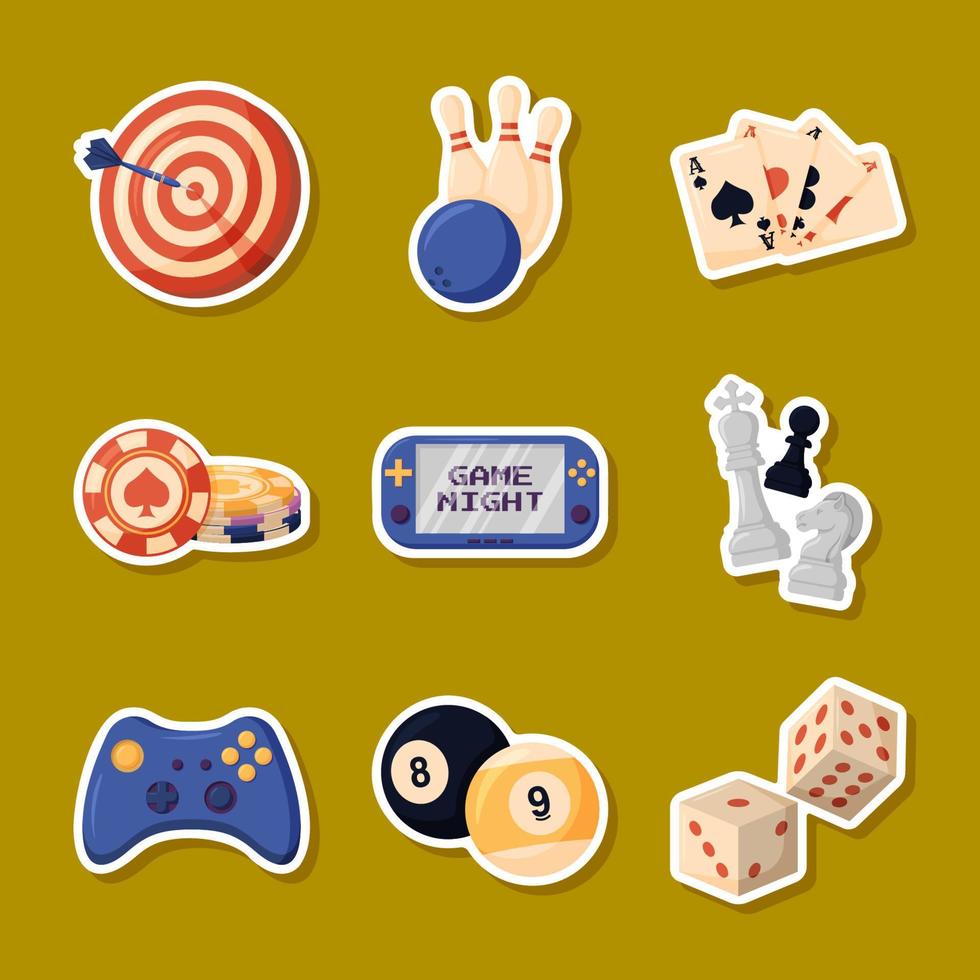 Game Night Sticker Set vector