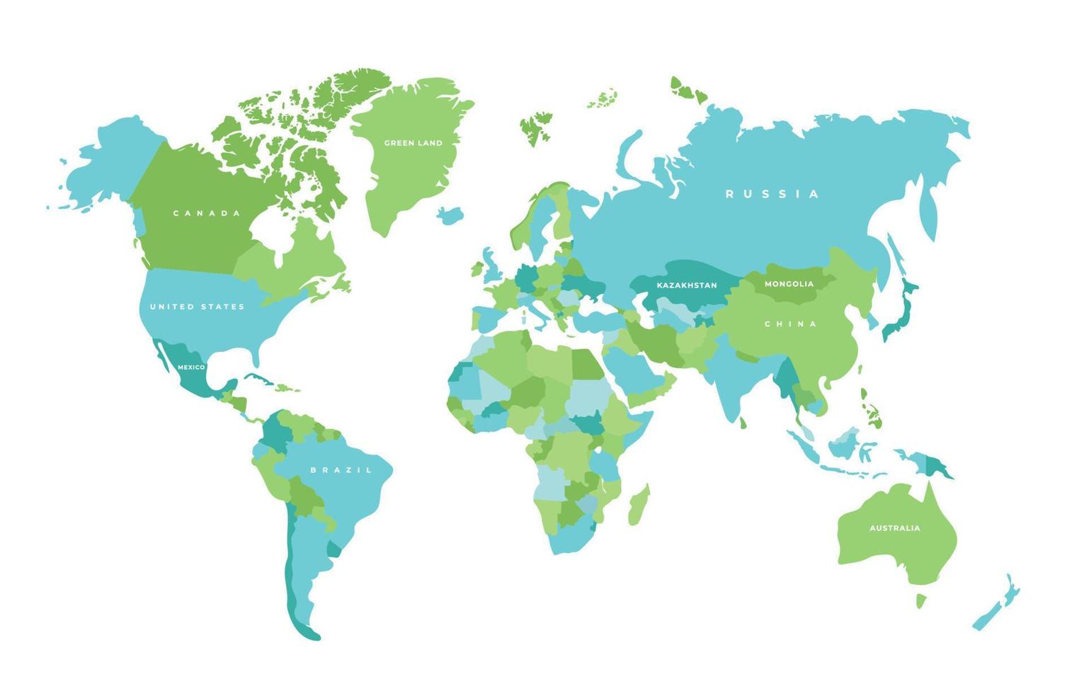 World Map Political State Tamplate vector