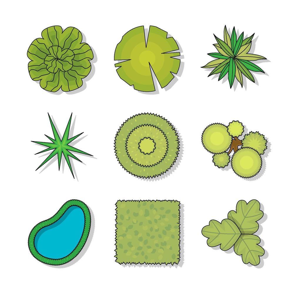 Tree Plan Mixed Element Set vector