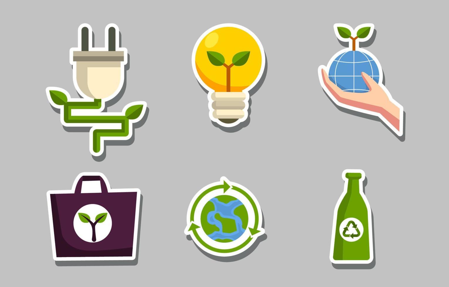 Green Technology Sticker Collections vector