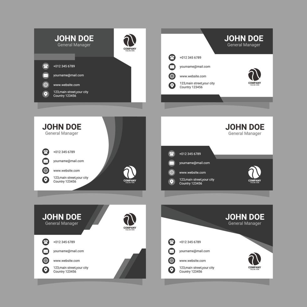 Monochromatic Company Business Card Template vector