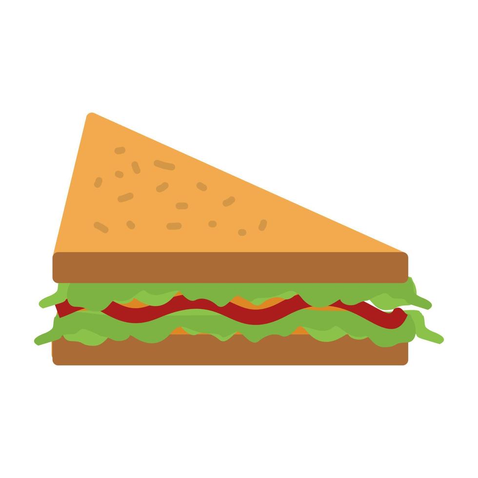 Sándwich plana icono multicolor vector