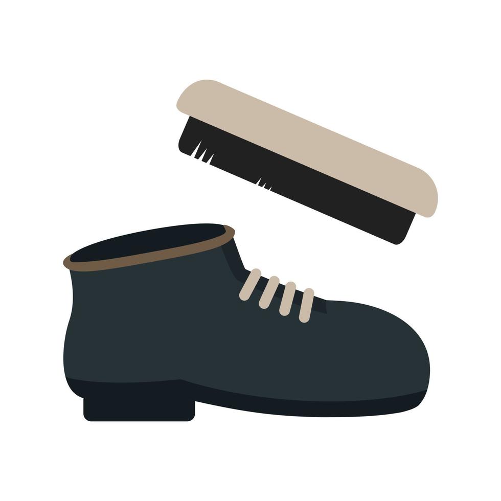 Shoe Polishing Flat Multicolor Icon vector