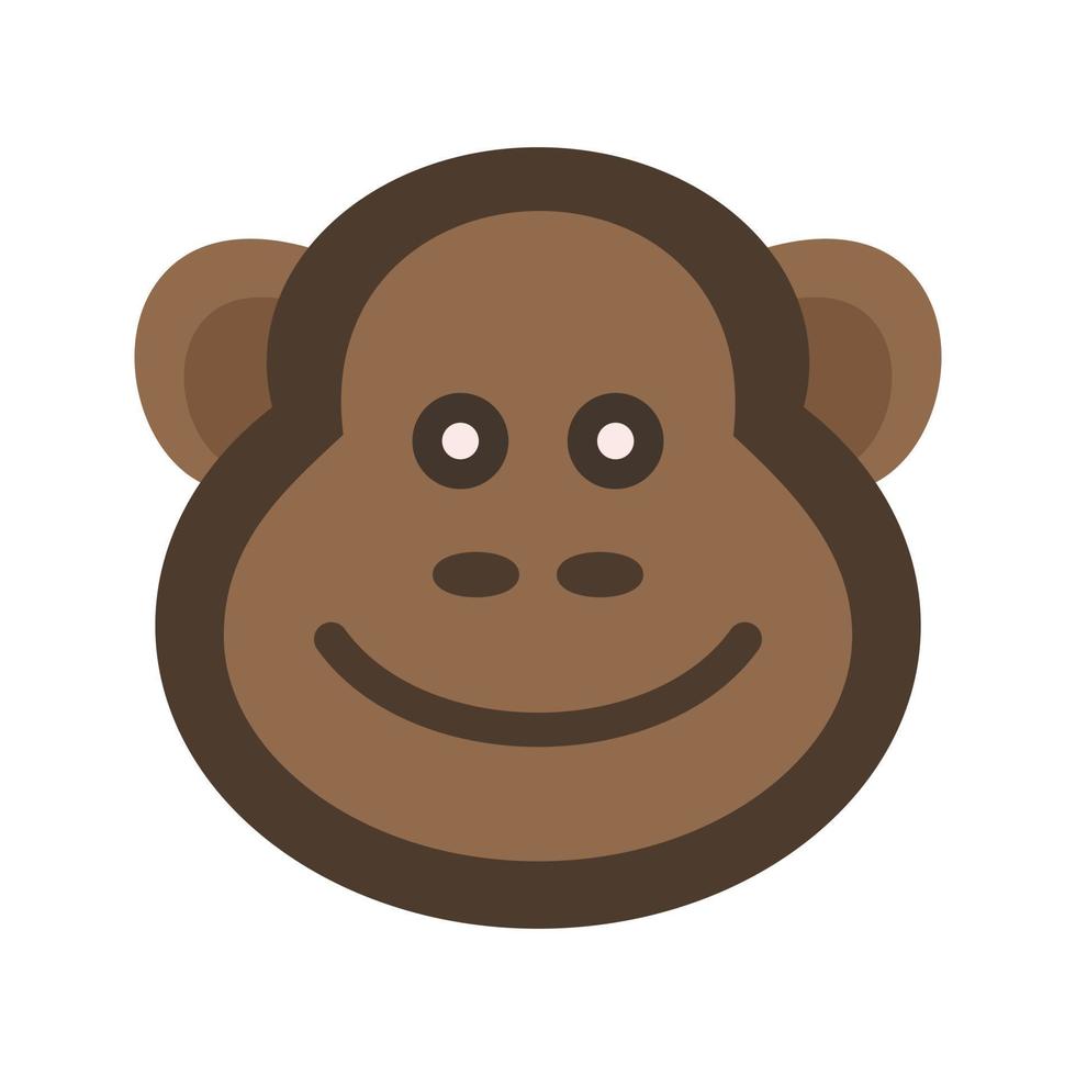 Monkey Flat Multicolor Icon vector