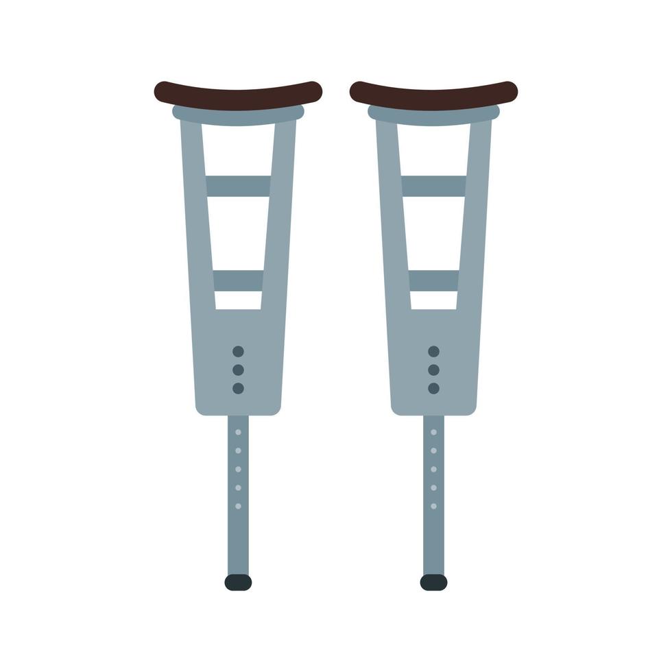 Crutches Flat Multicolor Icon vector