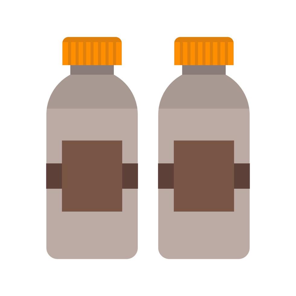 Two Bottles Flat Multicolor Icon vector