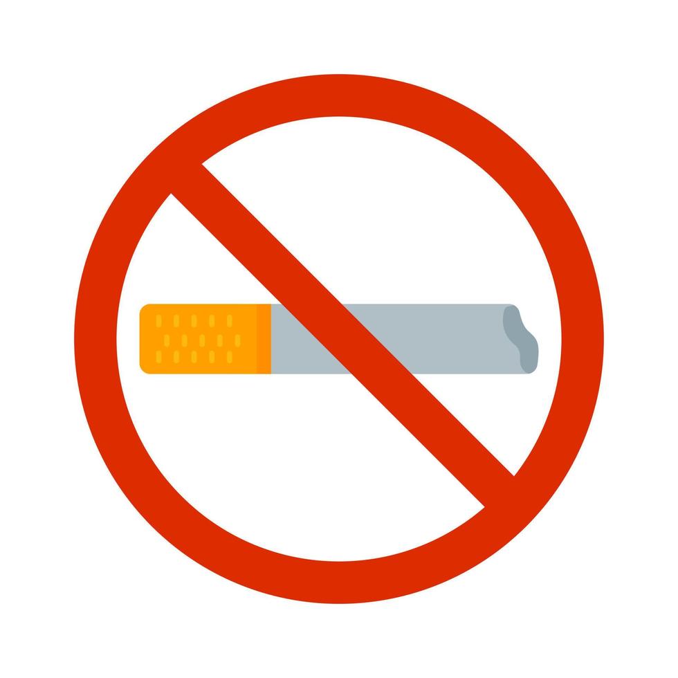 No Smoking Sign Flat Multicolor Icon vector