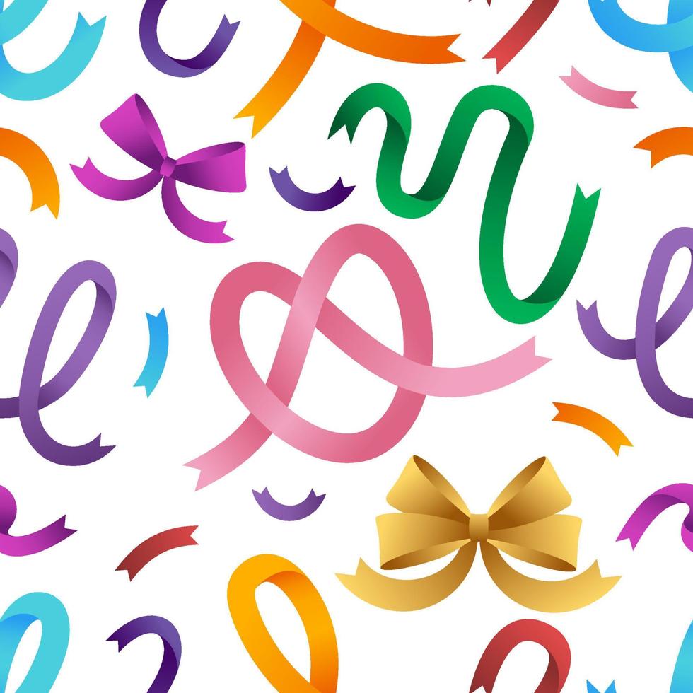 Colorful Ribbons Seamless Pattern Background vector