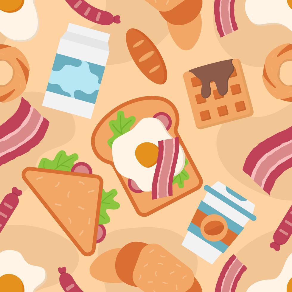Breakfast Seamless Pattern Background vector
